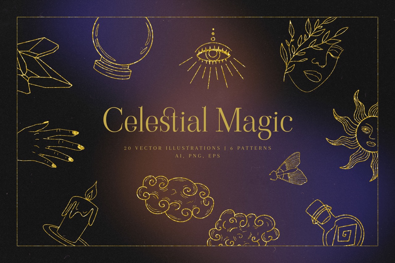 Celestial Magic Line Art