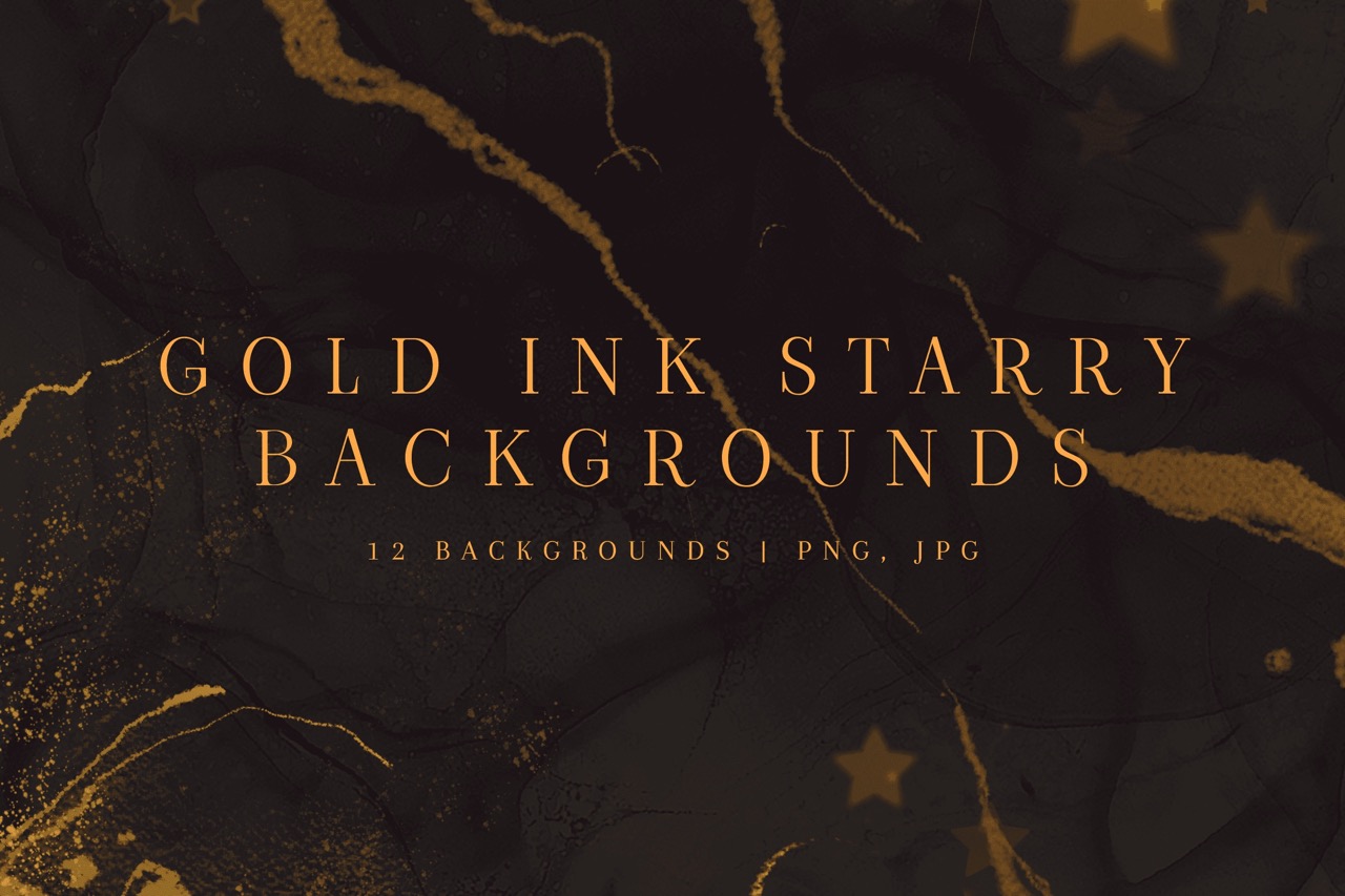 Gold Ink Starry Backgrounds