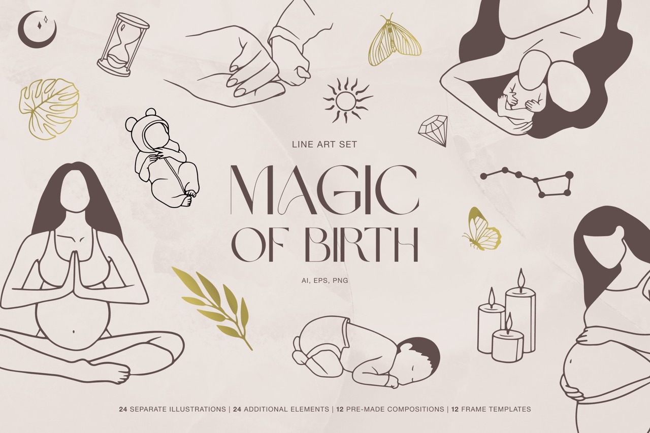 Magic Of Birth Line Art