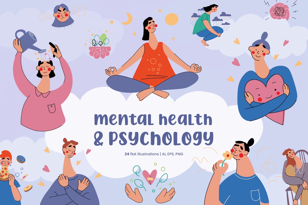 Mental Health & Psychology Flat Characters