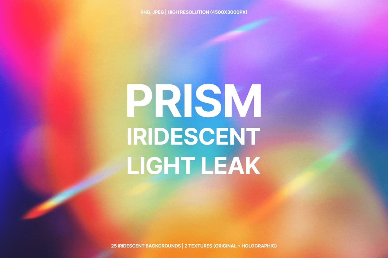 Prism Iridescent Light Leak Backgrounds