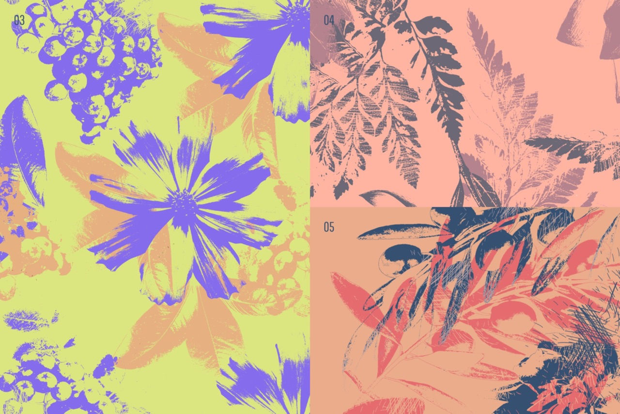 Abstract Floral Distorted Patterns